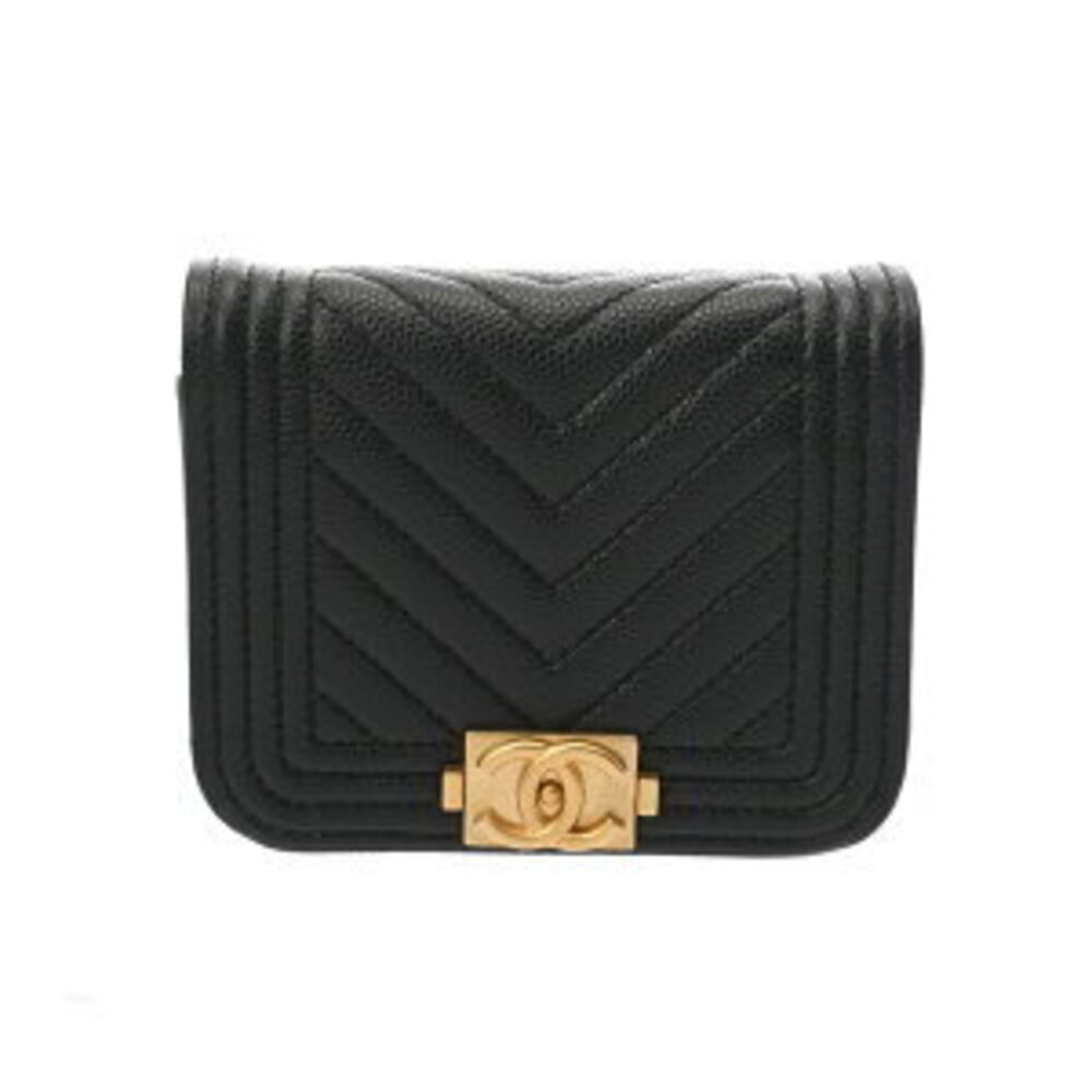Chanel Chain Pouch Black Caviar Leather s